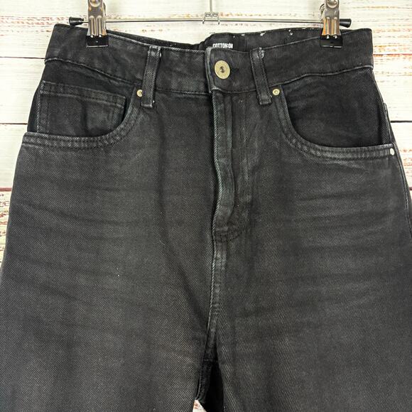 Cotton On Mom Jean black size 4 straight leg high rise casual relaxed jeans - Picture 4 of 5